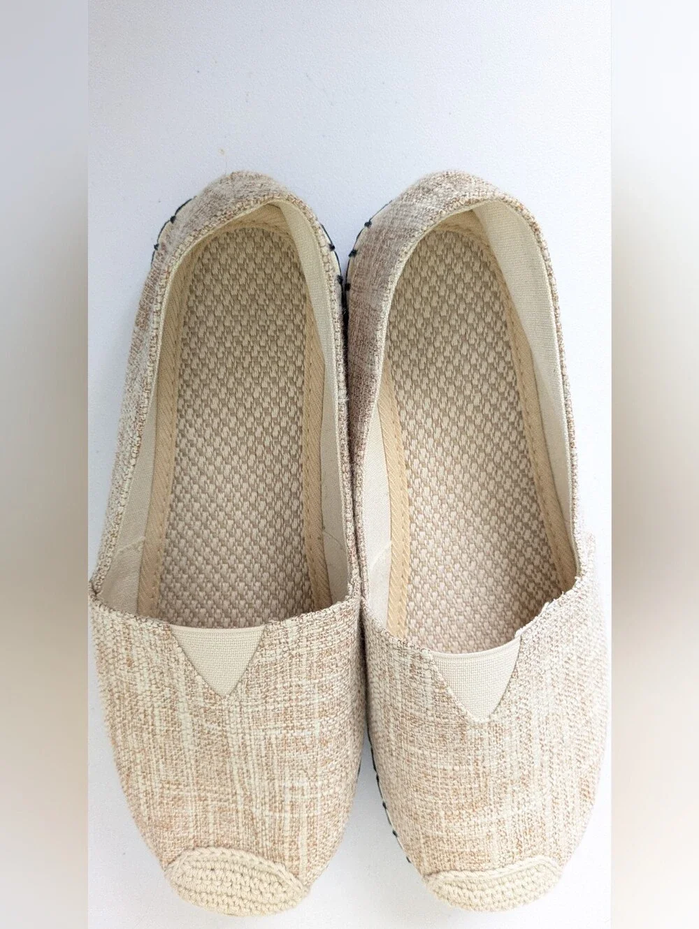 Casual Beige Slip-On Espadrille Flats - Women